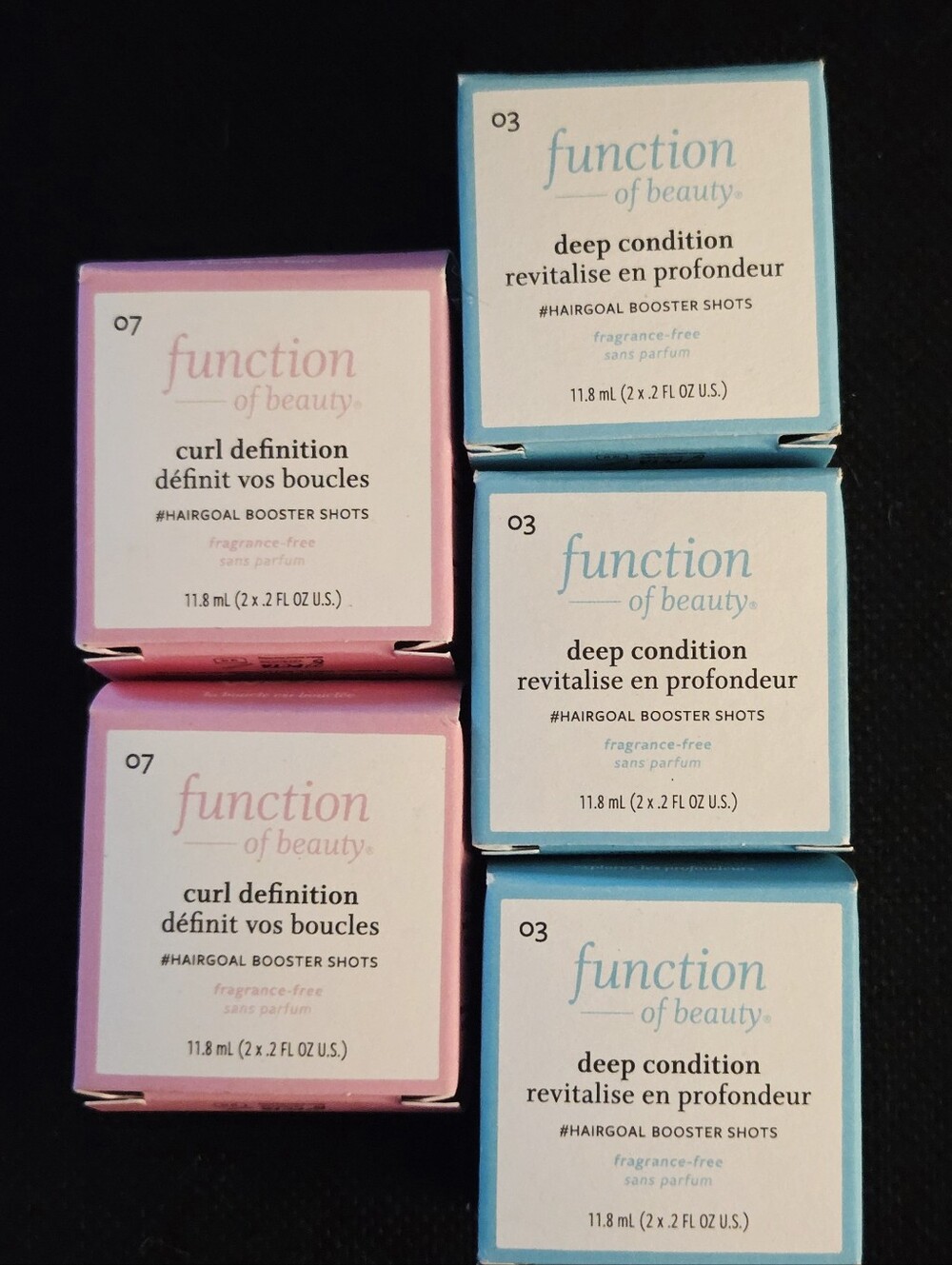 (5)Function of Beauty Booster Shots Lot~Curl Definition & Deep Condition NIB